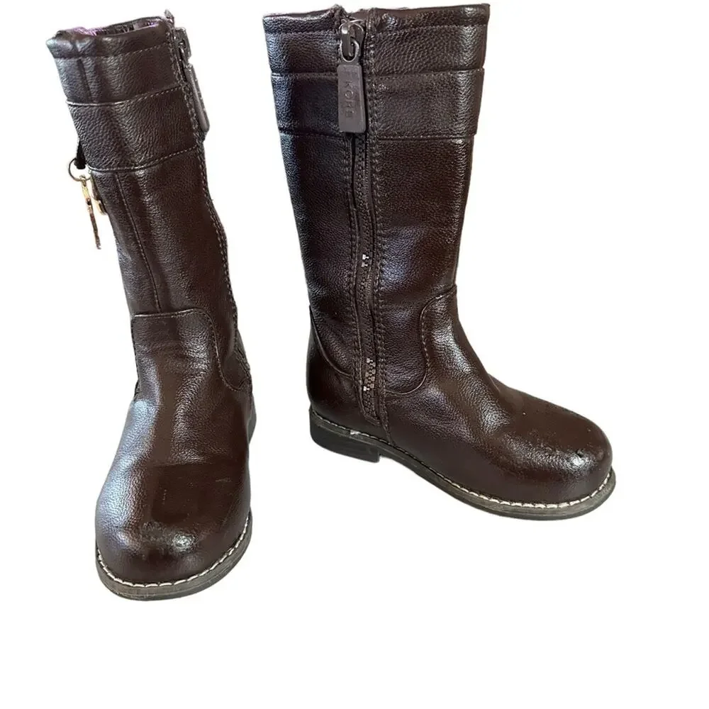 KORS Michael Kors lil Nina girl’s‎ brown dude zip boots size 7